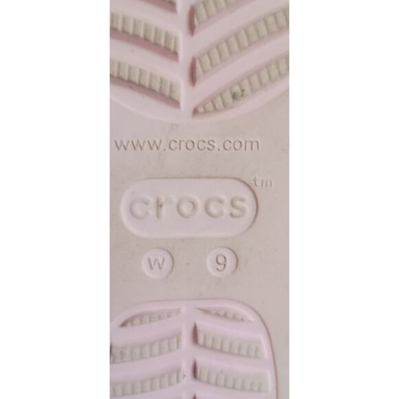 Crocs Pink Platform Flip Flops with Charms size W9 - Picture 12 of 12